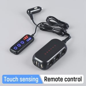 3in1 12V DC Outlet Splitter Cigarette Lighter Socket Adapter with Touch Sensing Switches RS-21S